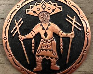 Solid Copper Brooch