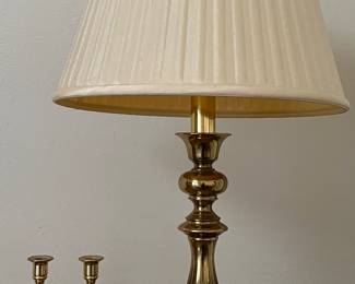 Brass Table Lamp, Brass Candlesticks 
