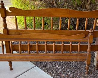 Vintage Bed Frame w Rails and Metal Frame