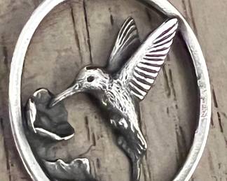 Sterling James Avery Hummingbird Pendant