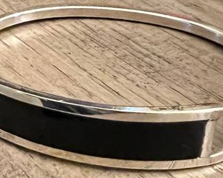 Vintage 1980's  Sterling Bangle Bracelet