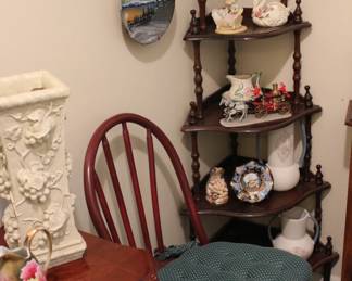 5 TIER CORNER SHELF WITH COLLECTIBLES