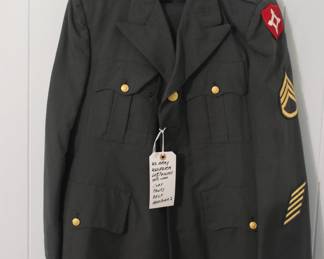 ARMY DRESS UNIFORM WITH TIE, BELT,AND TWO CAPS