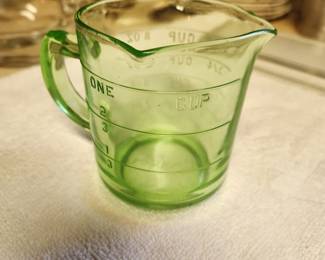 Uranium glass measuring cup