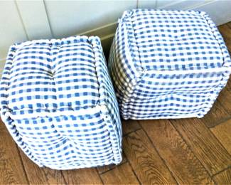 Serena and Lily Checked Poufs