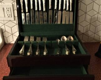 Stainless Silver Flatware and And Storage
