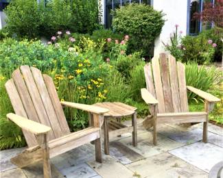 Acacia Adirondack Chairs & Table
