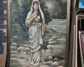 Large 1907 Oil on Canvas Signed Painting