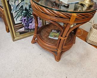 Glass Topped End Table