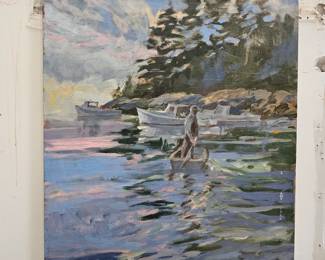 Nautical Themed Oil Painting by James E Hughes