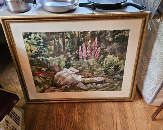 Framed Oil Based Painting by James E Hughes, Pots, Pans, Double Boiler Pot