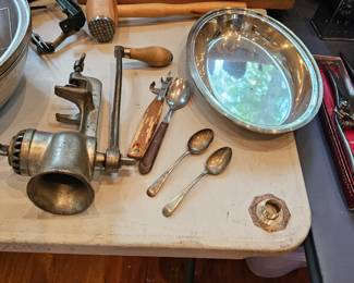 Kitchen Grinder, Utensils, Silver Plate