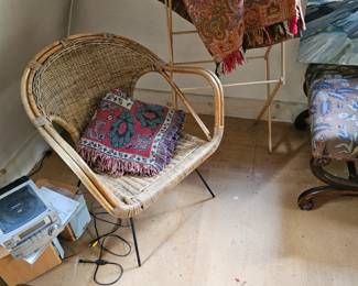 Wicker Chair, Throw Blankets