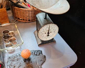 Vintage Scale, Bacon Press, Silver Napkin Rings
