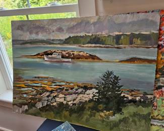 Nautical Themed Oil Painting by James E Hughes