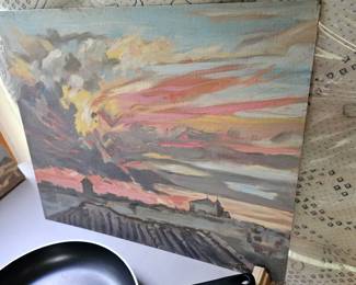 Oil Based Painting by James E Hughes, Frying Pan