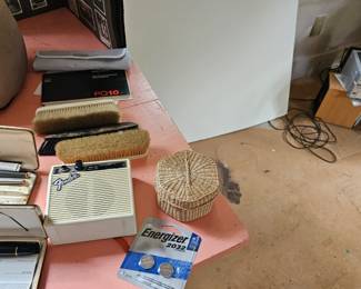 2032 Batteries, Basket, Shoe Shine Brush, Photo Album