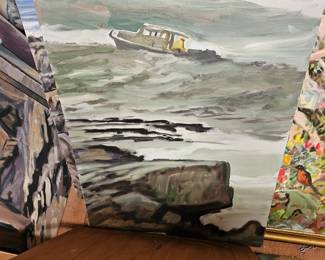 Nautical Themed Oil Painting by James E Hughes