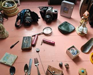 Cameras, Pocket Knives, Siver Flatware