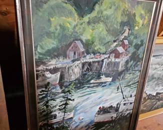 Framed Oil Painting by James E Hughes
