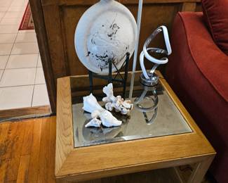 End Table, Vase, LED Table Lamp