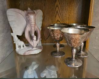 Silver Cups, Elephant Figurine