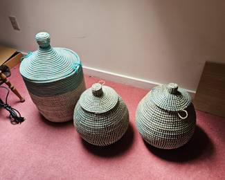 Wicker Baskets with Lids