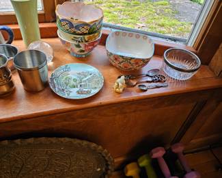 Silver Cups, Plates, Bowls, Vase