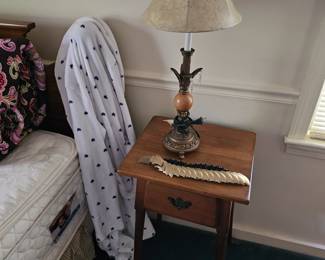 Bedside Table, Table Lamp