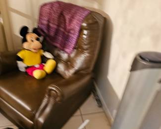 Leather Chair, Fan, Mickey Mouse Doll
