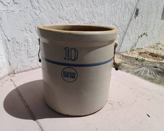 Huge #10 Crock in Blue