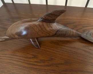 Wood dolphin figurine 