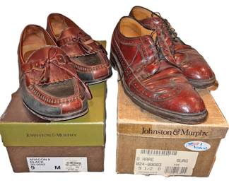 2 Pair Mens Leather Johnson Murphy