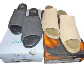 2 Pair Designer Canvas Mules