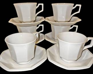 6 Johnson Brothers Ironstone Cup Saucers