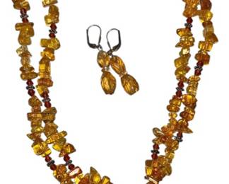 Sterling SilverCarved Citrine Set
