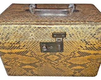 Faux Snake Skin Train Case
