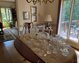 Crystal on the dining room table