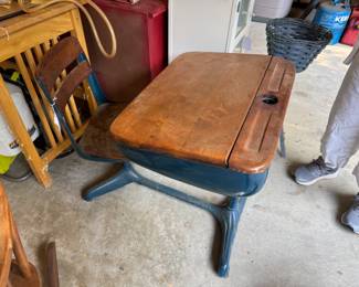 vintage metal school desk
