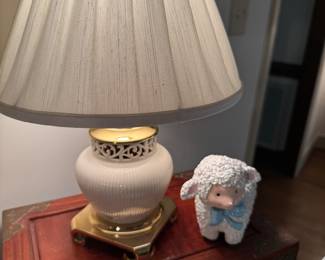 Lenox boudoir lamp and vintage baby lamp bank