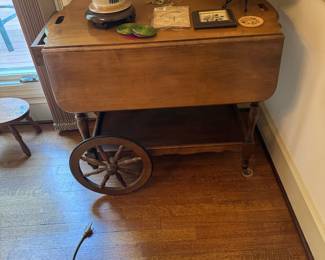 Wooden tea cart