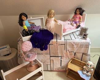 American Dolls with furniture and clothes