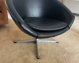 Swedish Club Chairs by S.M Winecrantz or ... Swivel Polo chairs in Black Vinyl by Overman - not sure yet!