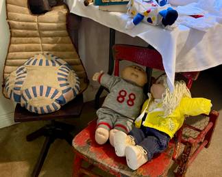 VINTAGE TOYS, VINTAGE BASEBALL EQUIPMENT, VINTAGE CABBAGE PATCH DOLLS