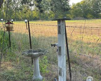 CONCRETE BIRDBATH, FIGURINE