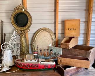 OLD BOXES, FRAMES AND MORE