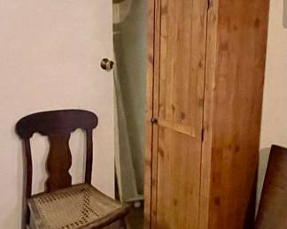 VINTAGE CHAIR, CUPBOARD