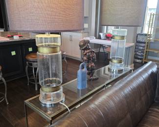 2 Glass & Gold Lamps