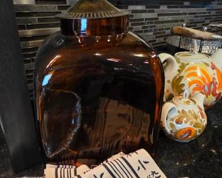 Brown Glass Apothecary Jar