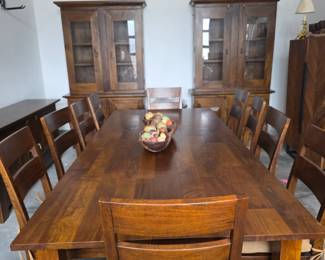 Crate and Barrel Table & 10 Chair Dining Set